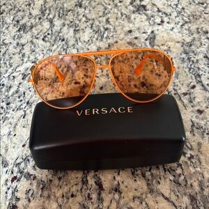 Versace Bold Orange Aviator Sunglasses